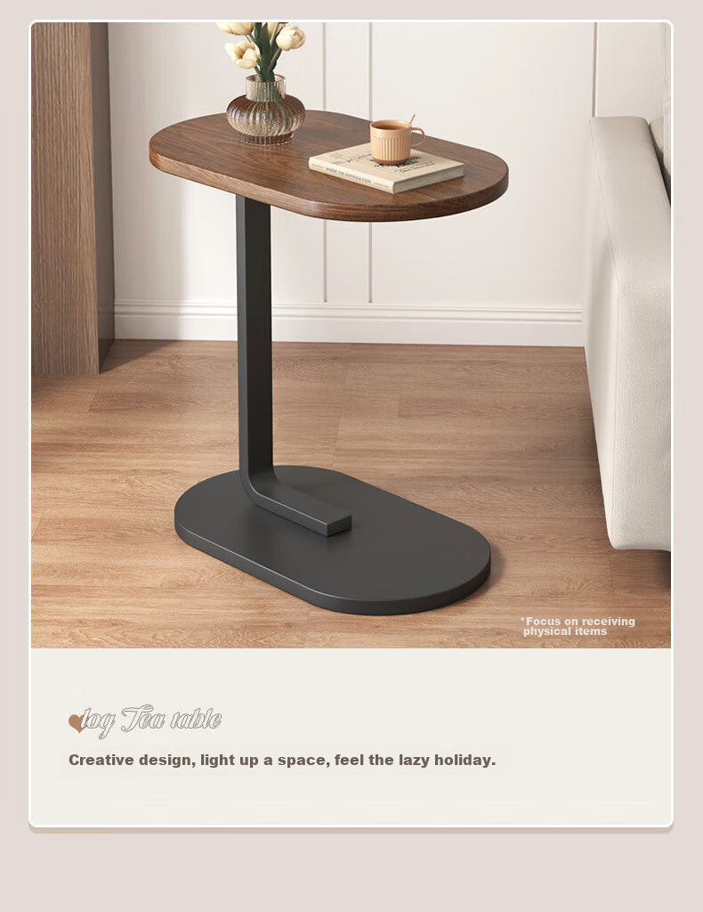 SHULIANG Bedside Table, C-Shaped Corner Table, Modern Minimalist Design, Suitable for Living Room, Balcony, Sofa Side, Bedroom, Movable Small Coffee Table 4