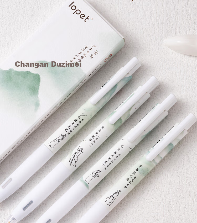 LOPET Stationery Non-Slip Retractable Gel Pen, Stylish Design, 0.5mm Black Ink, Quick-Drying Signing Pen, Student Exam Writing Pen LT-1335 [Chang'an · Du Zimei] 11