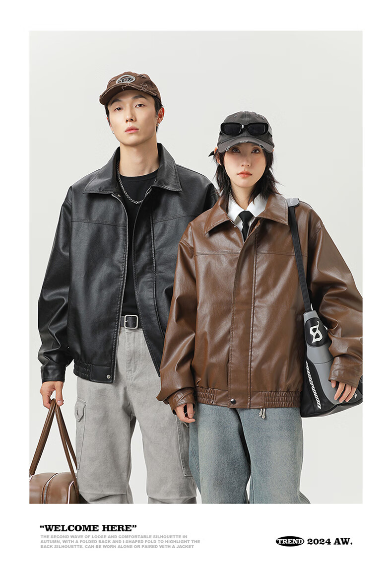 MMOPTOP Retro High Street Leather Jacket for Men, Spring And Autumn Pilot Versatile Jacket, JN810 Black 2XL 8