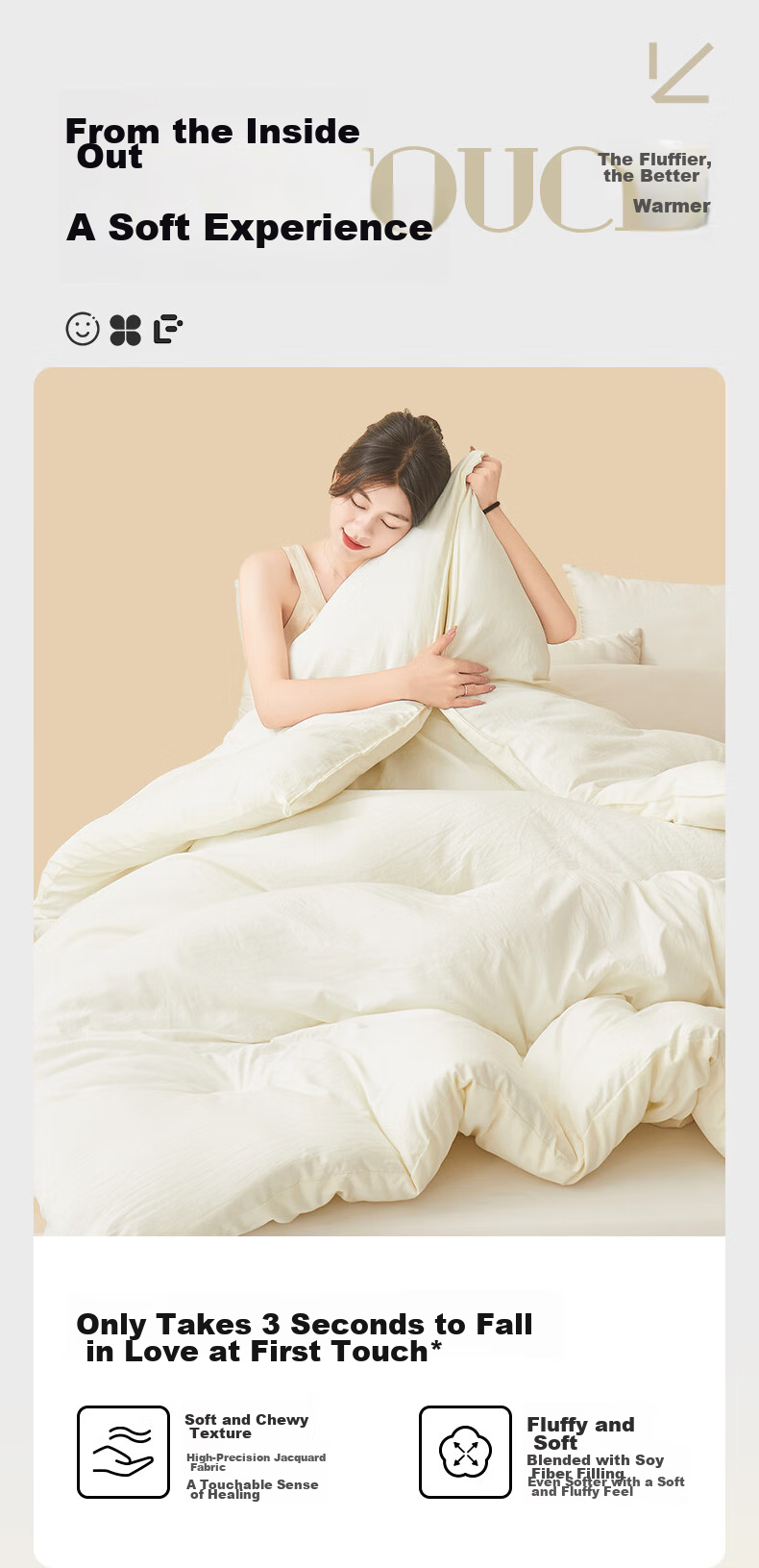 Grace Class A 11% Soybean Winter Comforter, Thickened for Warmth, Spring And Autumn Double Bed Quilt, 200*230cm, 7 Ji 8