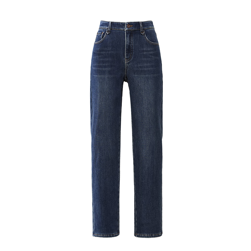 ESE-Y Denim Blue, Colorfast Deep Blue Straight Jeans for Women, Winter New Style, Black, Size 29 (Two Feet Two Inches)