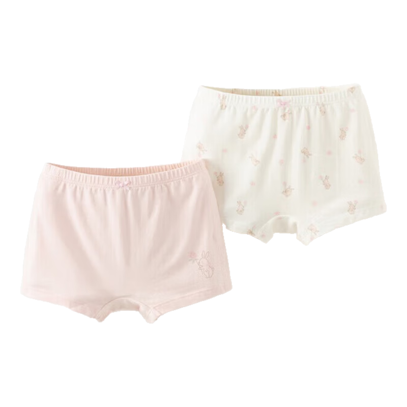 DAVE & BELLA [Two-Pack] Children's Underwear, Girls' Mid to Big Kids Antibacterial Printed Boyshorts