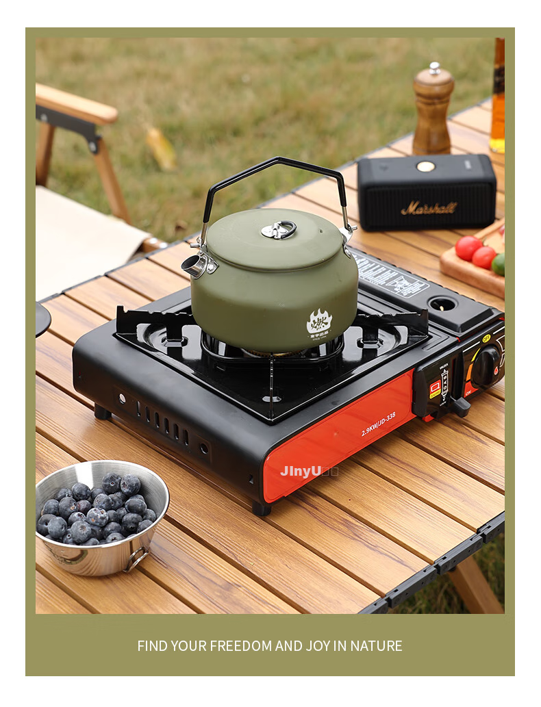 Jinyu Outdoor Kettle, Camping Water Kettle, Picnic Equipment, Stainless Steel Tea Pot, Portable Stove, Camping Water Boiler 14