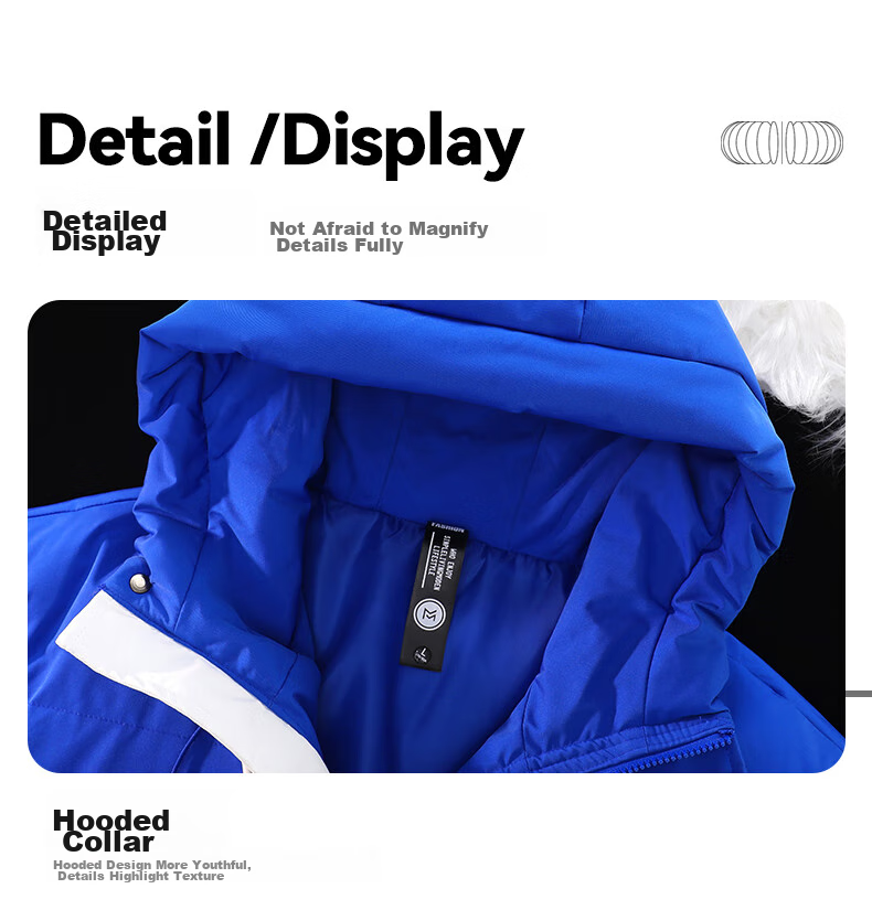 NASA MARVEL Cotton Jacket for Men, Winter Coat, Thickened Trendy Puffer Jacket, Sports Couple Style Cotton Padded Coat, White, 2XL 6