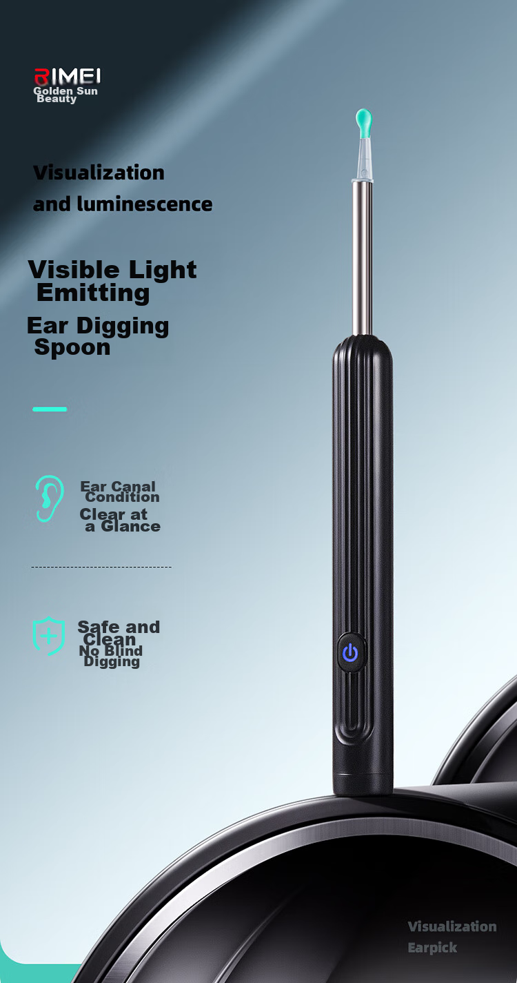 Jindarimei Ear Spoon with Light, Gentle on Ears, Illuminated Ear Pick, USB Wireless Charging Soft Tip, Earwax Removal Tool, Baby Ear Cleaning Instrument 1
