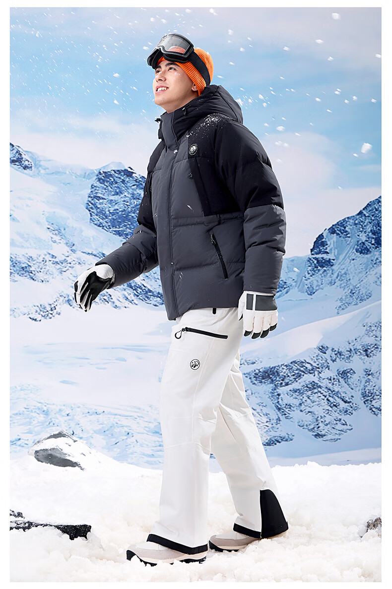 CAMEL Unisex Snowboard Pants Three-Proof Wear-Resistant Casual Trousers A34CA1L8652 Boundless White S 16