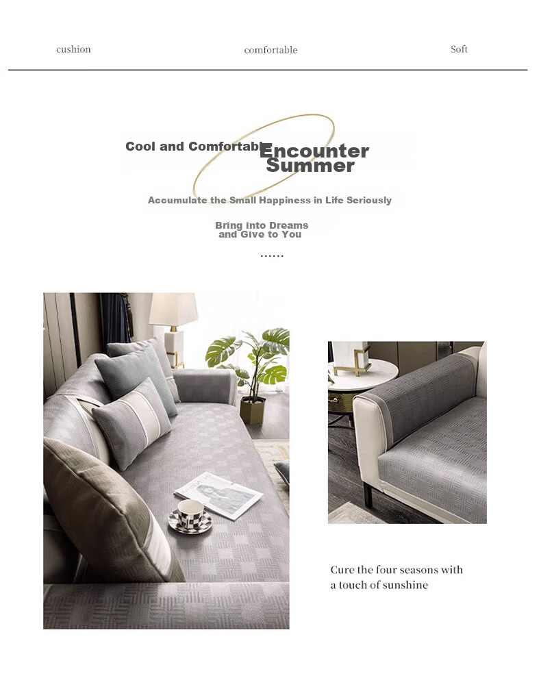 AVIVI Ice Silk Sofa Cushion, Summer Cooling Mat, Sofa Cover, Armrest Cover, Sofa Towel, 90*90 Cm, Zhi Xia 3
