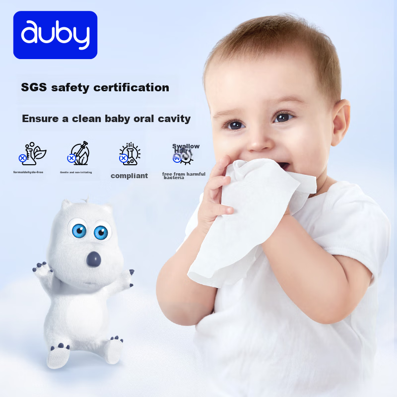 Auby Baby Soft Wipes, Dry And Wet Use, for Newborns And Infants, Disposable Facial Cleansing Wipes, 80 Sheets * 12 Packs