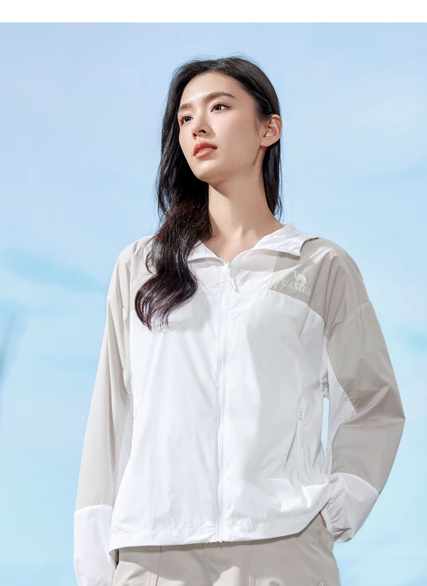 CAMEL Outdoor Sun Protection Clothing, 2024 New Product, Ice-Cool Breathable UV-Resistant Fashion Color Block Sun Protection Garment, O086 2XL 24