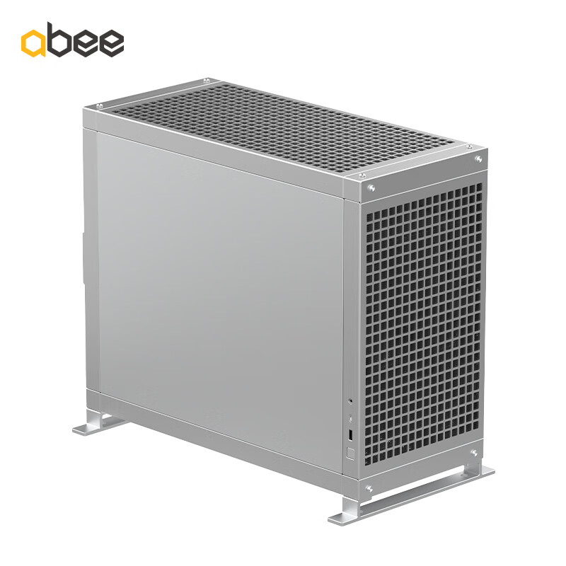 Abee PIXEL TWO All-Aluminum Computer Case, Silver with Aluminum Side Panel, Compatible with 4090 & 5090/Double 360mm Radiator Positions/E-ATX & EEB Motherboard/CNC Precision Machining