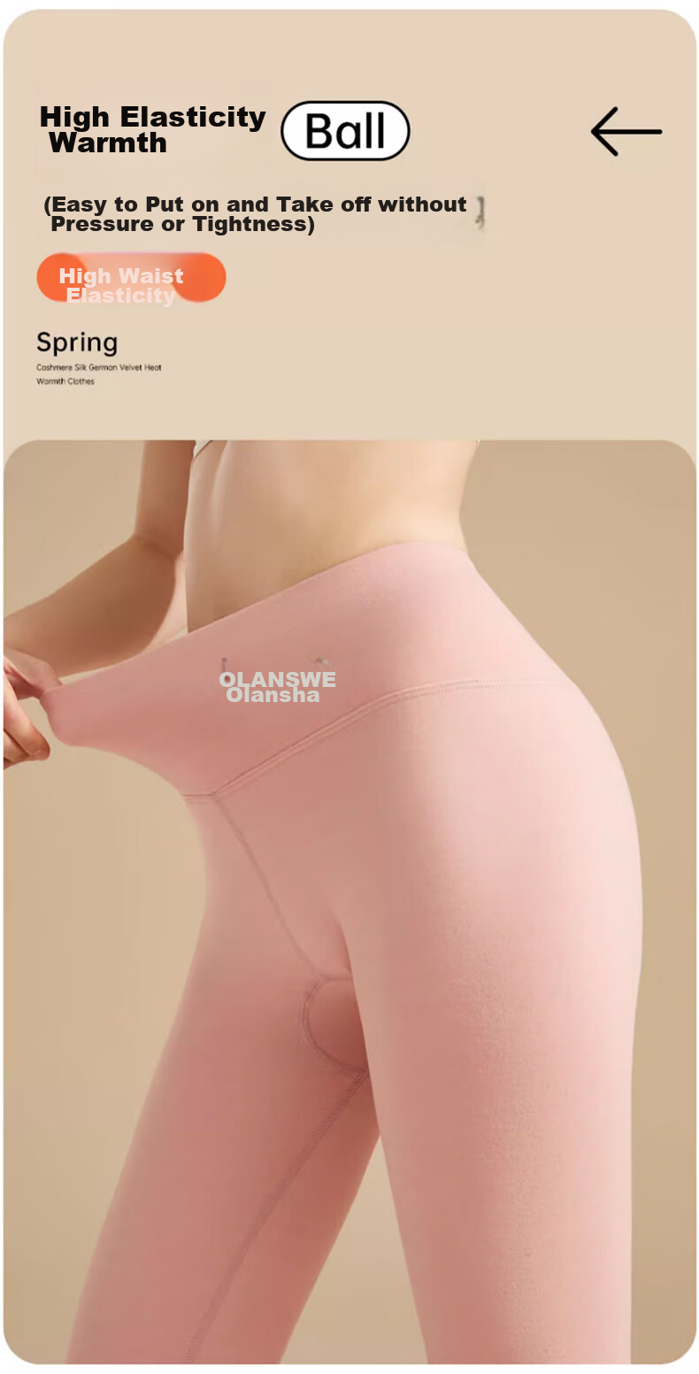 LangSha Thermal Underwear, Wool And Silk Autumn Pants for Women [26 Fall/Winter New Product], German Wool Leggings, Wearable Outside, High-Waist Base Layer Pants 10