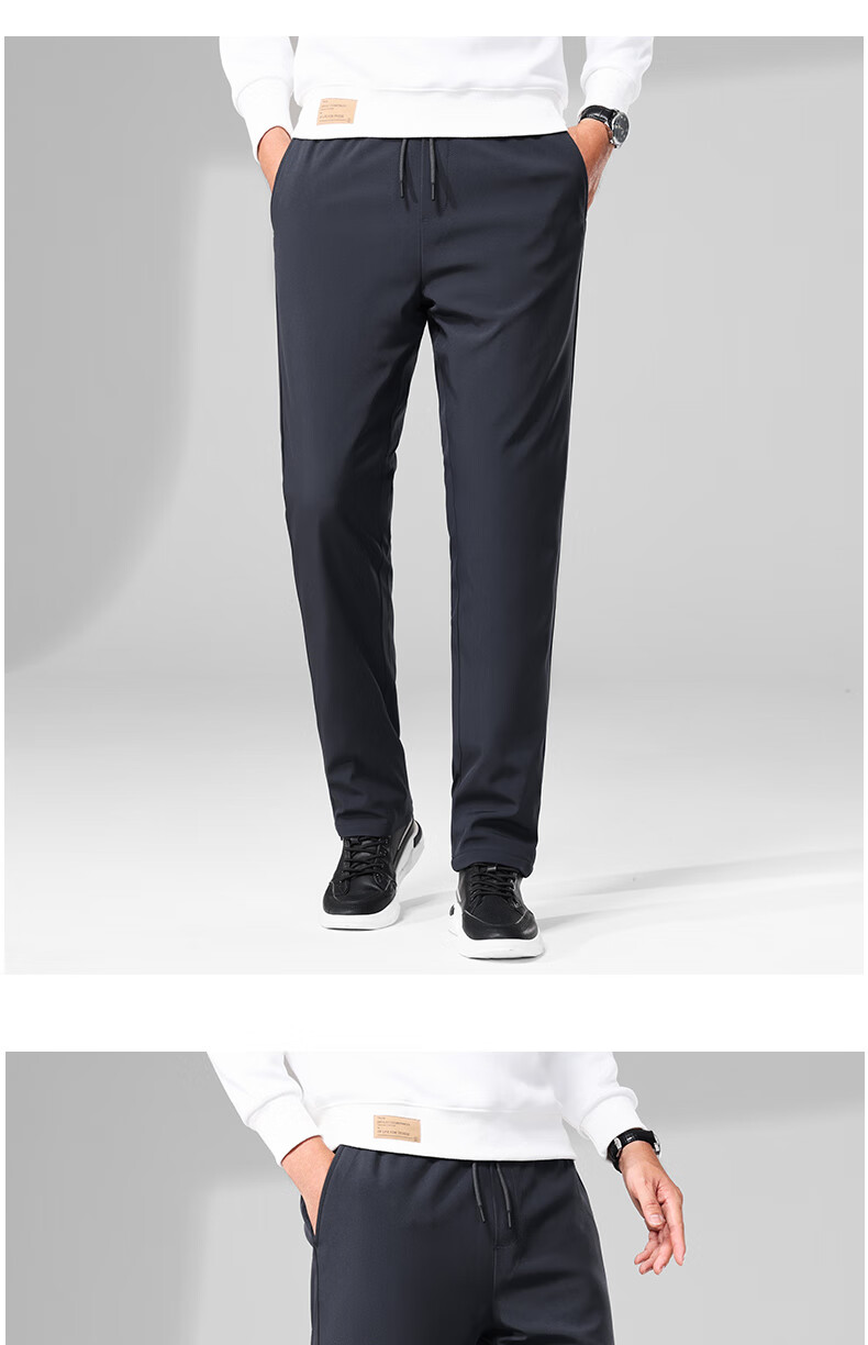 TUCANO Men's Winter Down Pants Thickened Warm Goose Down Casual Windproof Cotton High Waist Straight Leg Trousers 16