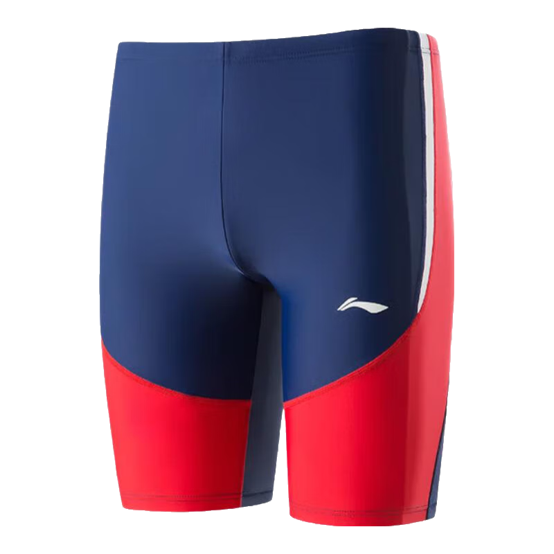 LI-NING Comfortable Stylish Men's Swim Trunks Quick-Dry Square Leg Swimsuit Blue Red 2XL 251
