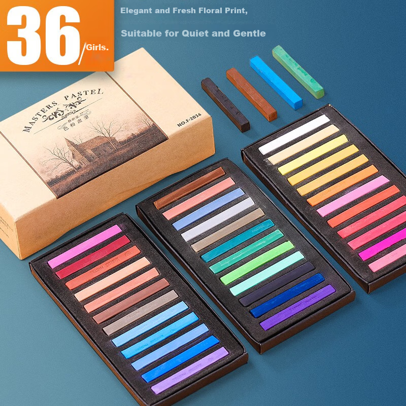 Marie's 36-Color Pastel Pencils, Colored Soft Pastel Sticks, Blackboard Chalk, Children's Wall Drawing And Graffiti Chalk Set F-2036 Drawing Pencils