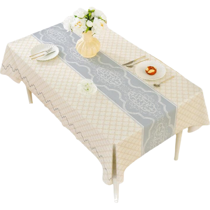 JANMEIJIA Waterproof, Oil-Proof, Scald-Resistant, Washable, Thickened PVC Dining Table Mat, Tablecloth, Coffee Table Cover, Rectangular, 140*180cm