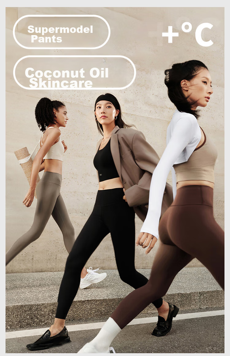 JOAE Coconut Oil Skincare Shark Leggings for Women, Fleece-Lined Spring Tummy Control Slimming Shaping Base Layer Yoga Pants L 2