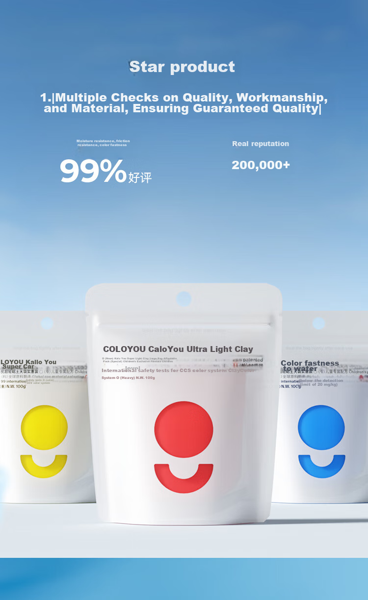 Coloyou Ultra-Light Clay, Handmade Modeling Clay, Lightweight Clay, Play Dough, DIY, 100 Grams, Red Large Package, Toy, No Phthalates 5