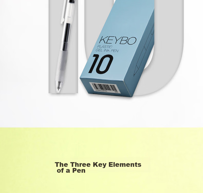 [Back to School Essential] KACO Stationery 0.5mm Black Gel Pen, Retractable Pen, Classic Bullet Tip Signing Pen, Office Writing Pen, 10 Pens/Box, K11 2