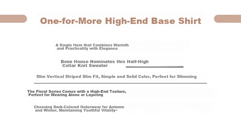 XUEXIMAN Semi-Turtleneck Base Layer for Women, Autumn And Winter Solid Color High-End Base Shirt, Versatile Slimming Knitted Sweater Suitable for Outer Wear 2
