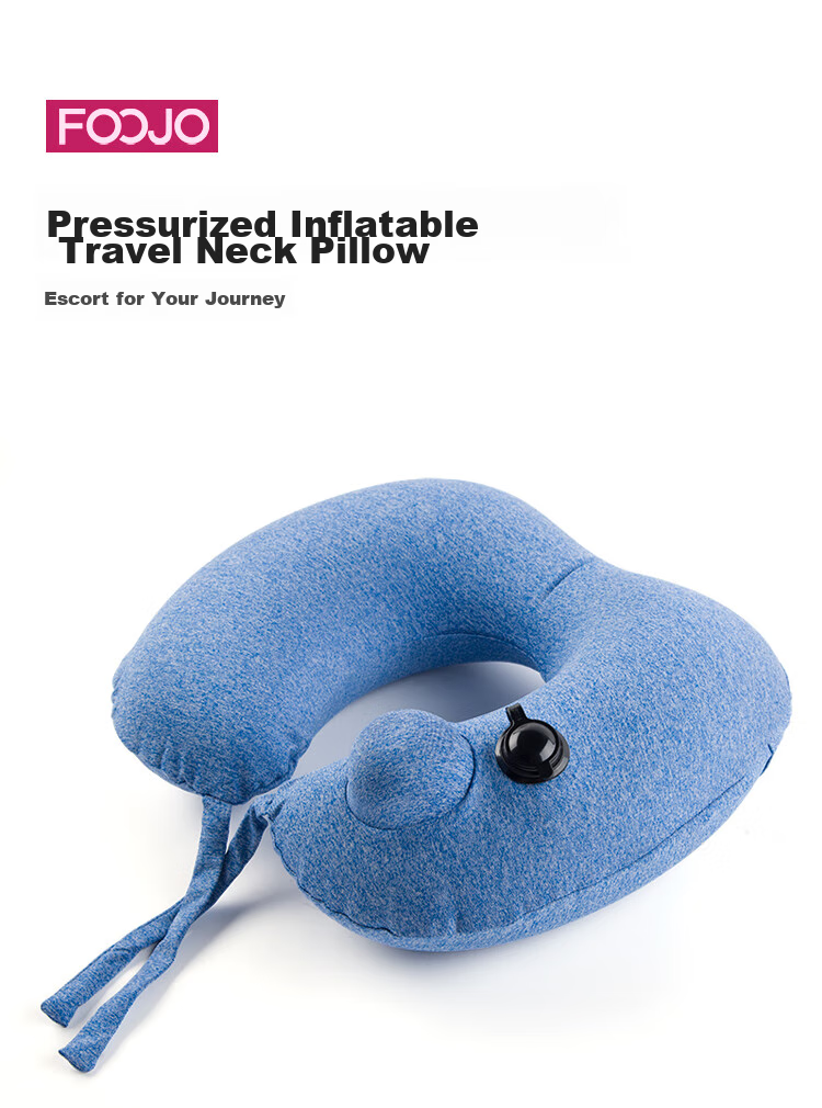 FOOJO Travel Inflatable U-Shaped Neck Pillow, Portable Nap Pillow, Backrest Cushion, Neck Protector, Airplane Sleeping Aid 1