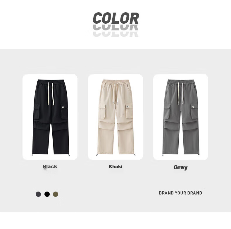 Dingfengbaoluo American-Style Cargo Casual Pants for Men, Spring And Summer Trendy Versatile Loose Paratrooper Tactical Trousers, DDF32 Black M 5