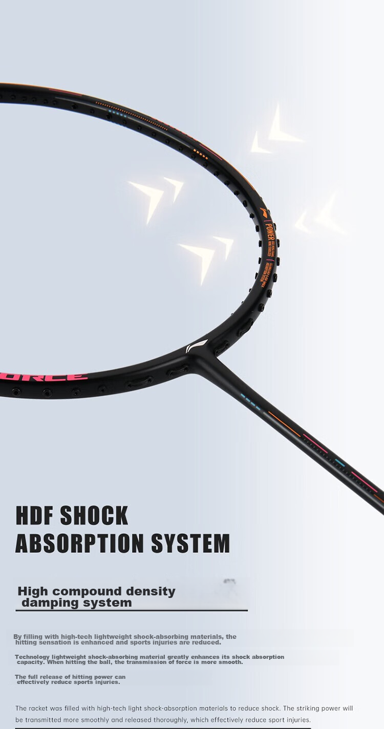 Li-Ning Badminton Racket Thunder 80 Black Gold, 4U6 Unstrung Racket, Offensive Type, AYPT271-46 6
