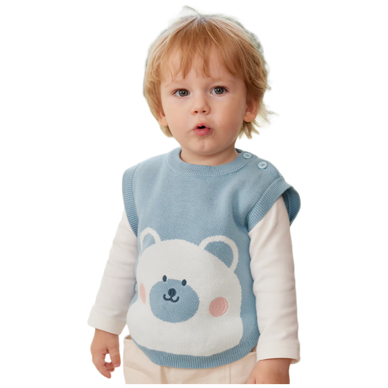 Beitaisi Children's Sweater Knitted Vest, Spring Autumn Winter New Style, Boys Girls Baby Outer Wear Sleeveless Jacket Vest