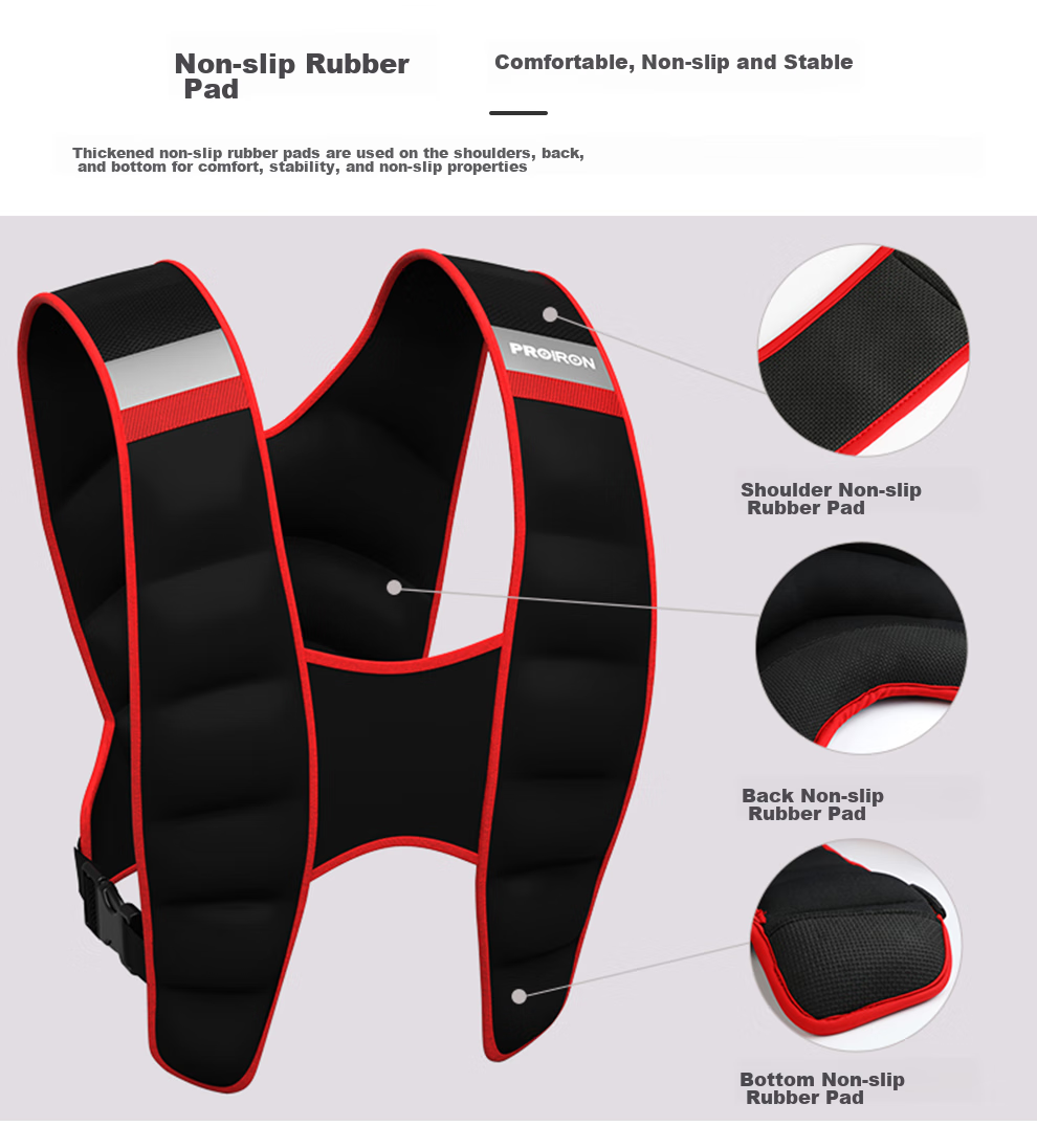 PROIRON Puli'ai Weighted Vest Waist Belt with Hidden Sandbags for Running, Sports Equipment, Black And Red, 5KG 8