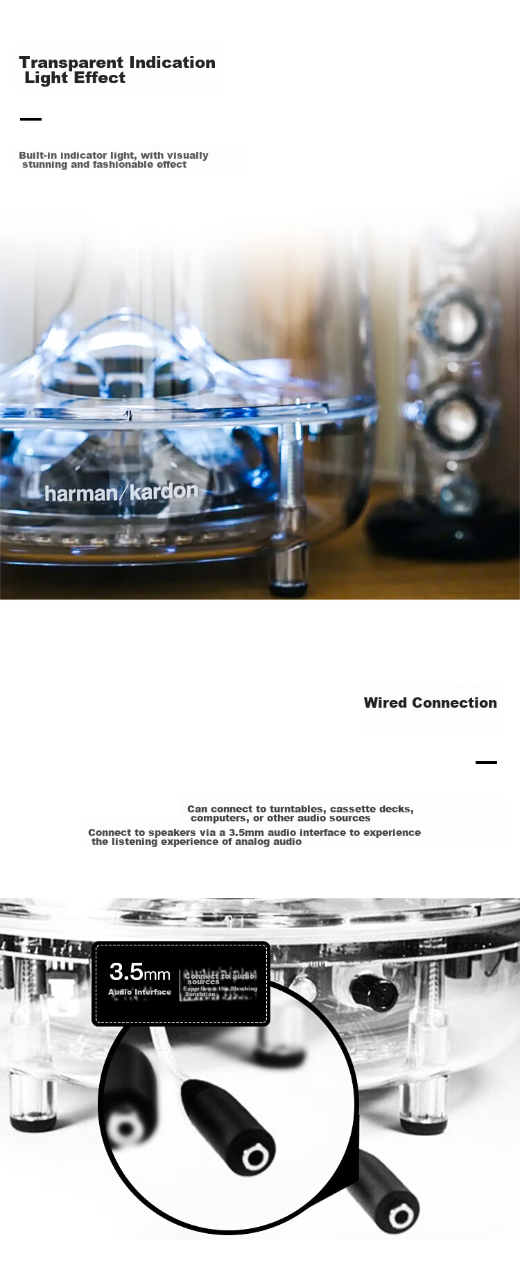 Harman/Kardon SoundSticks3 Crystal Third Generation, TV Multimedia Desktop Computer Wired Speakers, Subwoofer Audio, Surround Stereo Sound, Bluetooth Receiver Included 5