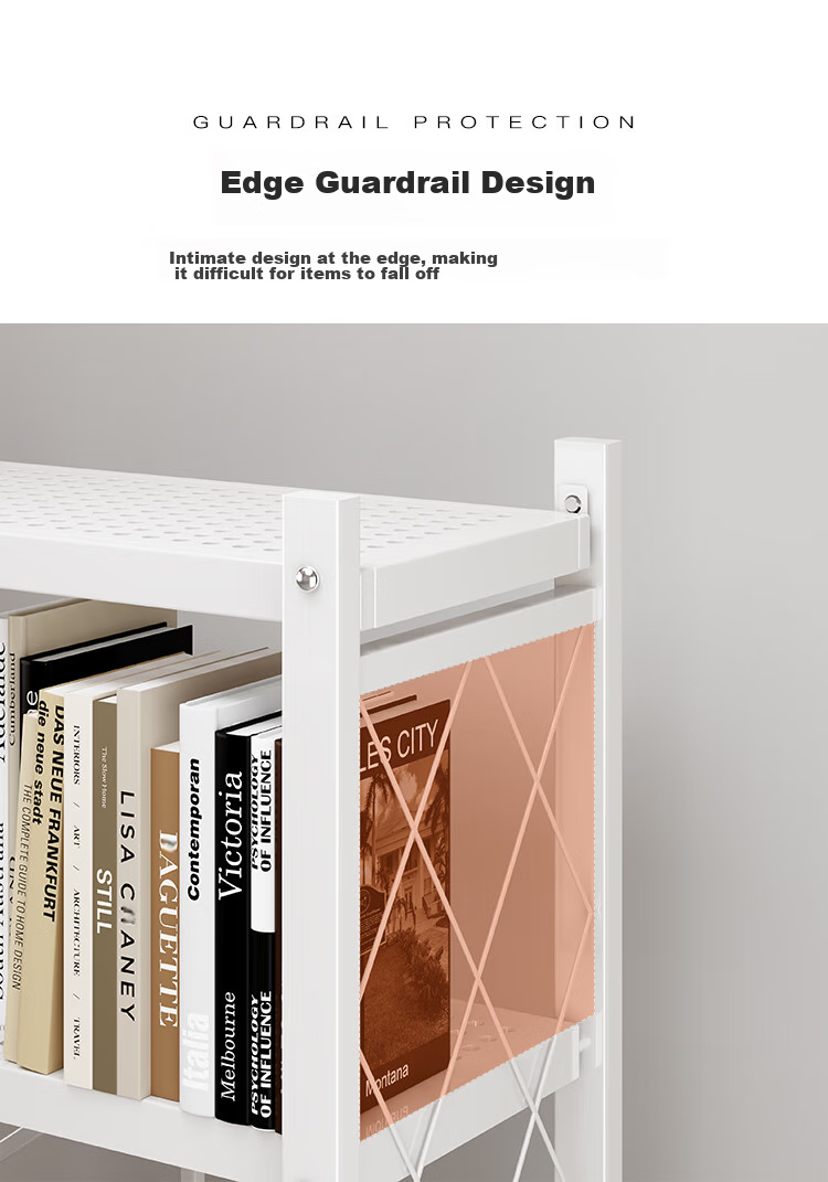 Yicainianhua Floor-Standing Bookshelf for Living Room, No Installation Required, Movable Folding Iron Art Bookcase, Book Storage Rack 6060 9