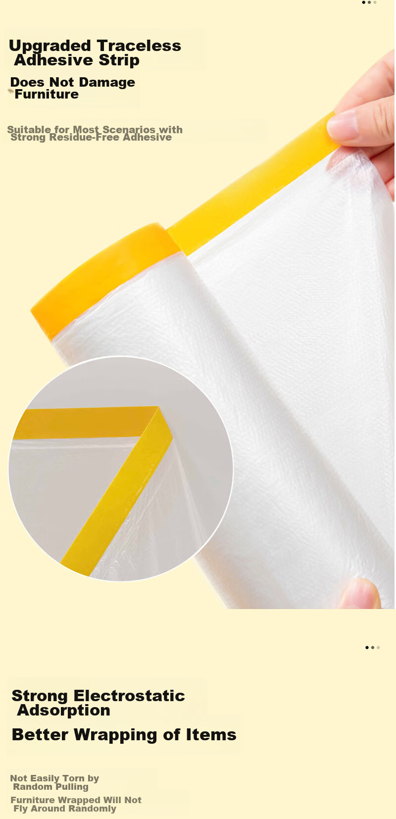 QDZX Moving Cardboard Box Dust Cover, Furniture Renovation Shielding Film, Anti-Dust Sofa Bed Head Cover PE Film, 4m*20 Meters, 1 Roll 6