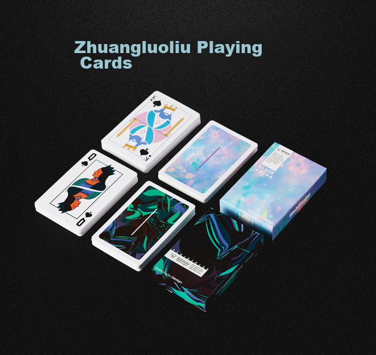 Zihu Playing Cards, Poker Cards for Practice without Shuffling, Texas Hold'em Cards, Guandan Thickened Creative Doudizhu Cards, Four Decks Set 1