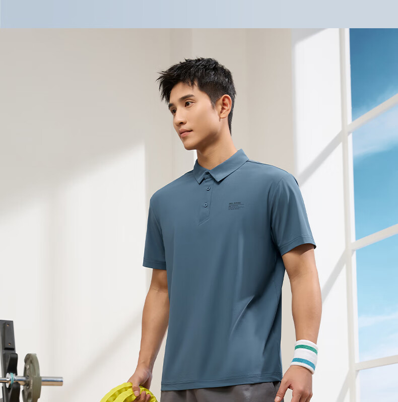 361° Men's Short Sleeve T-Shirt Spring Summer Polo Shirt Sportswear Fitness Loose Ice Silk Sun Protection 652524103D-6 52