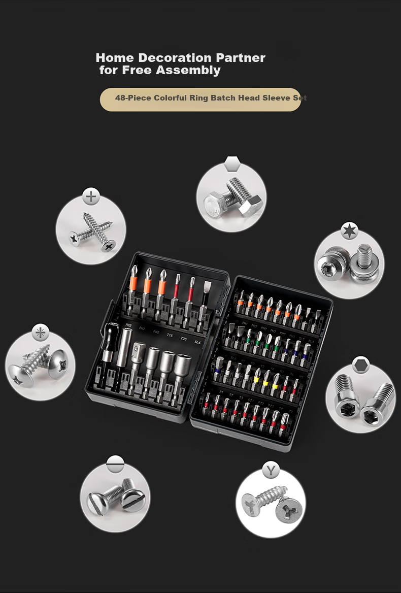 MASTERPROOF S2 Rainbow Screwdriver Set, Household Repair Kit, Strong Magnetic, Ultra-Hard Y-Shaped, U-Shaped, Irregular Screw, Electric Hand Drill, Hexagonal 12