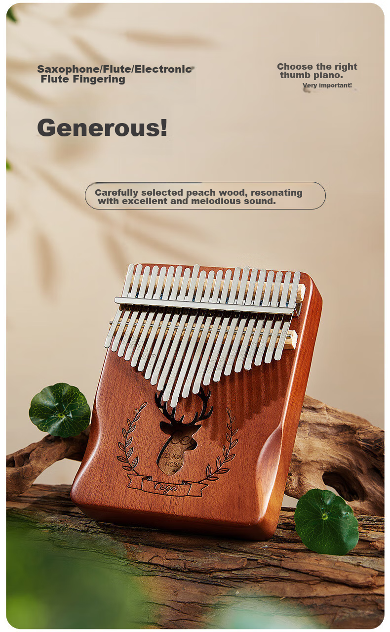 Qian Gu Kalimba Thumb Piano 21-Note Beginner Easy-to-Learn Instrument Finger Piano for Girls Children's Festival Gift 4