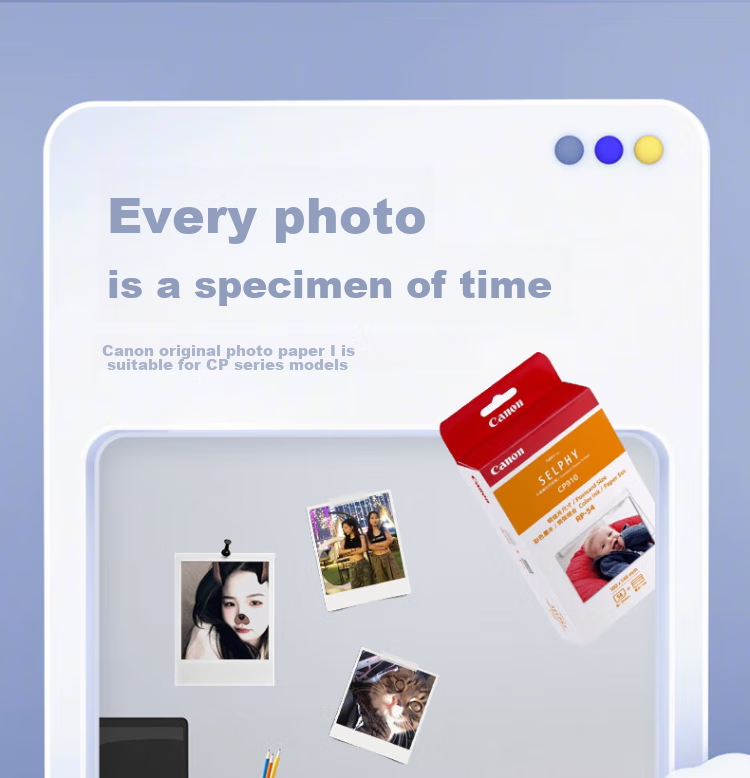 Canon KP-108IN (108 Sheets/box with Three Ribbon Cartridges), Original 6-Inch Photo Paper, Compatible with CP Series Color Mobile Phone Photo Printers 1