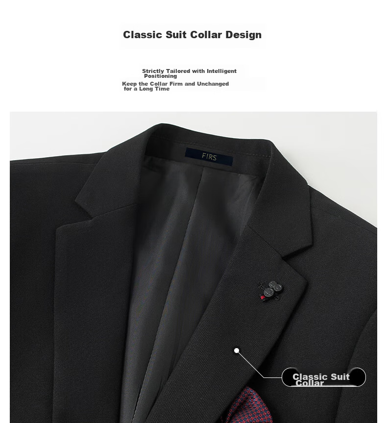 FIRS Men's Suit, All-Season Slim Fit Professional Business Formal Wear, Men's Blazer Jacket, Casual Single Suit for Me 3