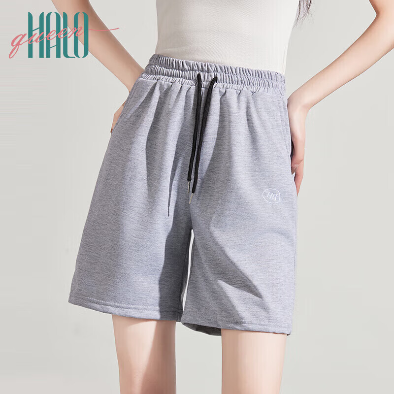 Halo Queen Women's Sports Shorts, Casual High-Waist Mid-Length Pants for Spring And Summer Travel, Loose-Fitting Running Shorts HW1KX61