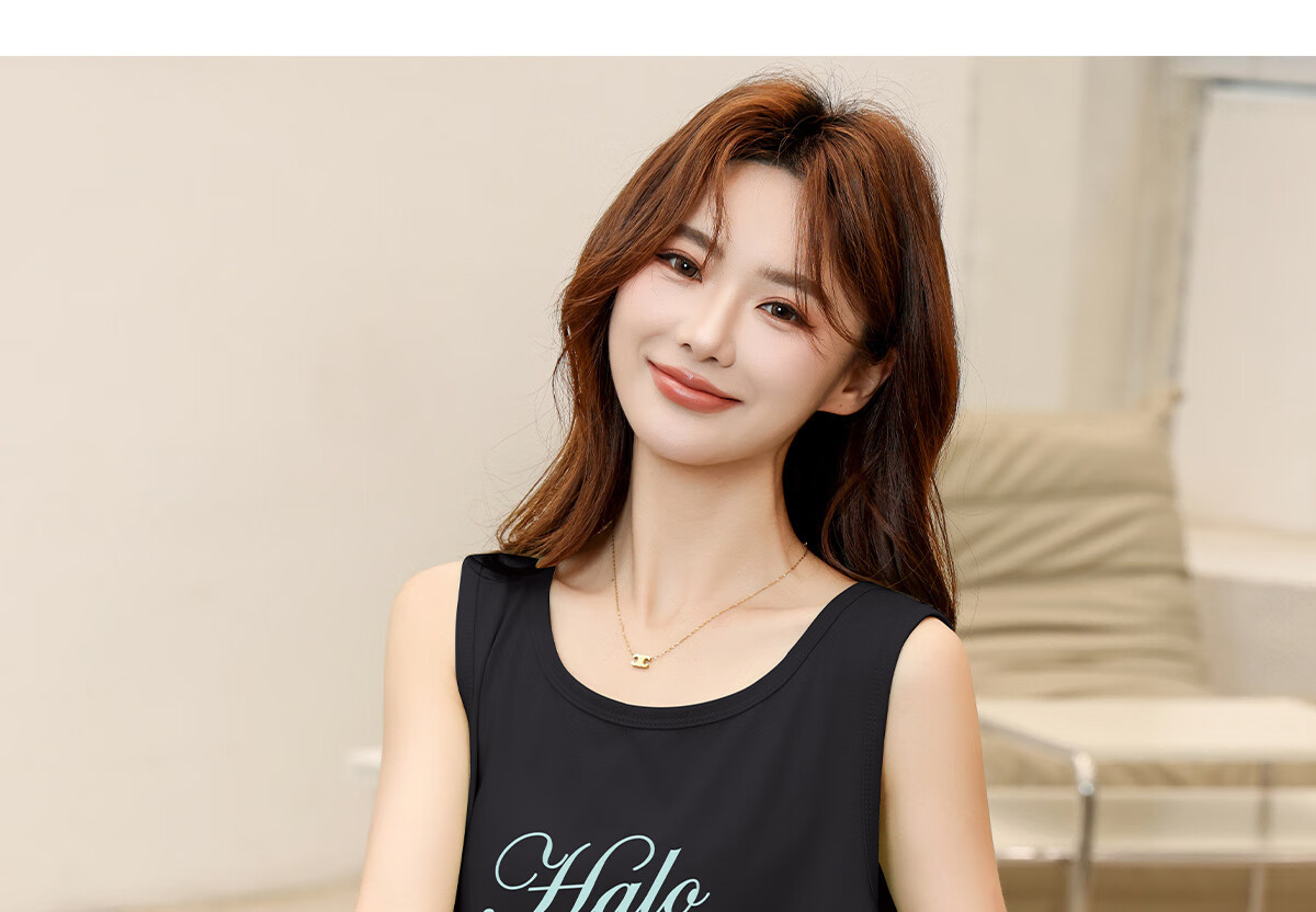 Halo Queen Women's American Style Sleeveless Tank Top Summer Casual Sports T-Shirt H142D3002 20