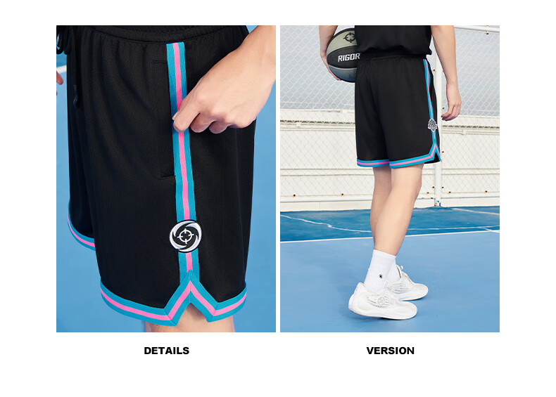 RIGORER Men's Sports Shorts, American Basketball Knee-Length Shorts, Summer Training Breathable Casual Sports Pants 14