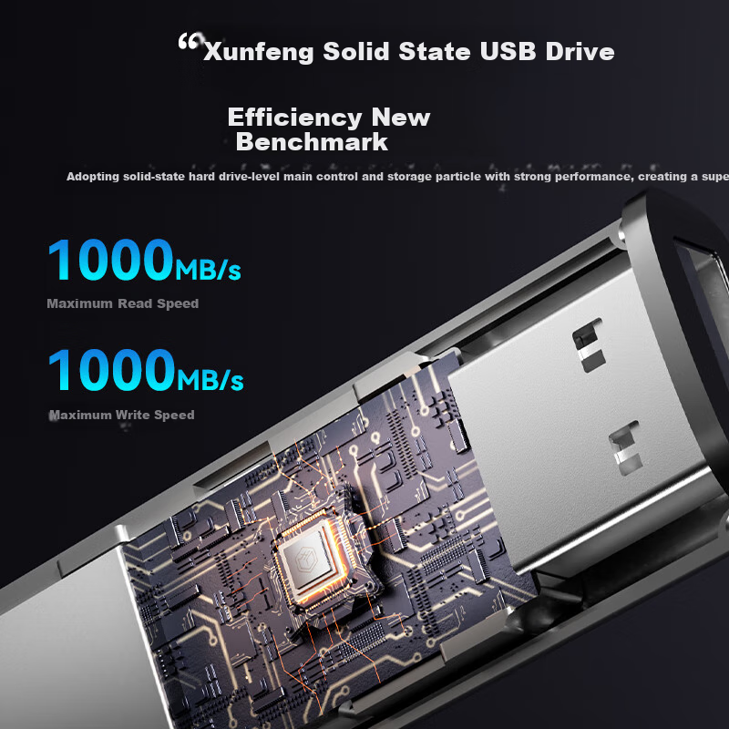 SSD-накопитель JD Original Dual Interface 256 ГБ, высокая скорость 1000 МБ/с, USB Type-C для телефонов и компьютеров, безопасный и быстрый твердотельный накопитель