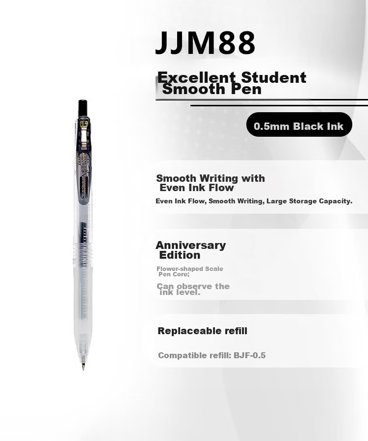 ZEBRA Learning Combination Set, 10 0.5mm Student Exam Writing Gel Pens, Office Signing Pens, Xueba Liqi Series, Pack of 6 3