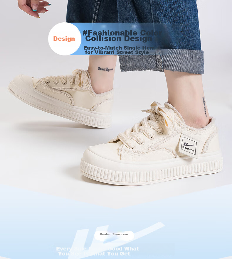 Huili Women's Canvas Shoes, Versatile Wheat Spike Casual Shoes, Student Sports White Sneakers, F249BR, Black/beige, Size 40 10
