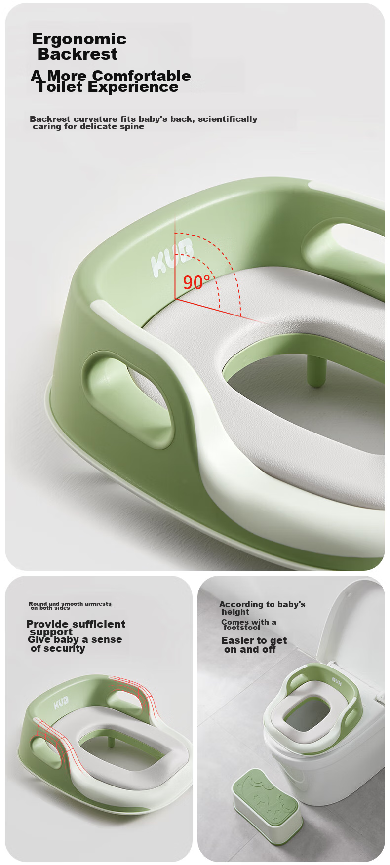 KUB Children's Toilet Seat, Baby Potty Training Ring for Boys And Girls, Infant Toilet Aid, PP Cushio 4