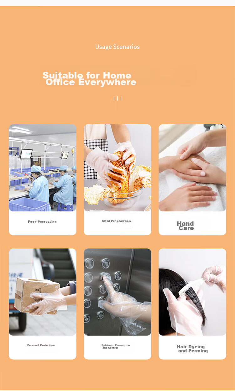 MARYYA Disposable Gloves, 200 Pieces, Food-Grade Pull-Out Plastic PE Thickened Leak-Proof Household Kitchen Transparent Film 12
