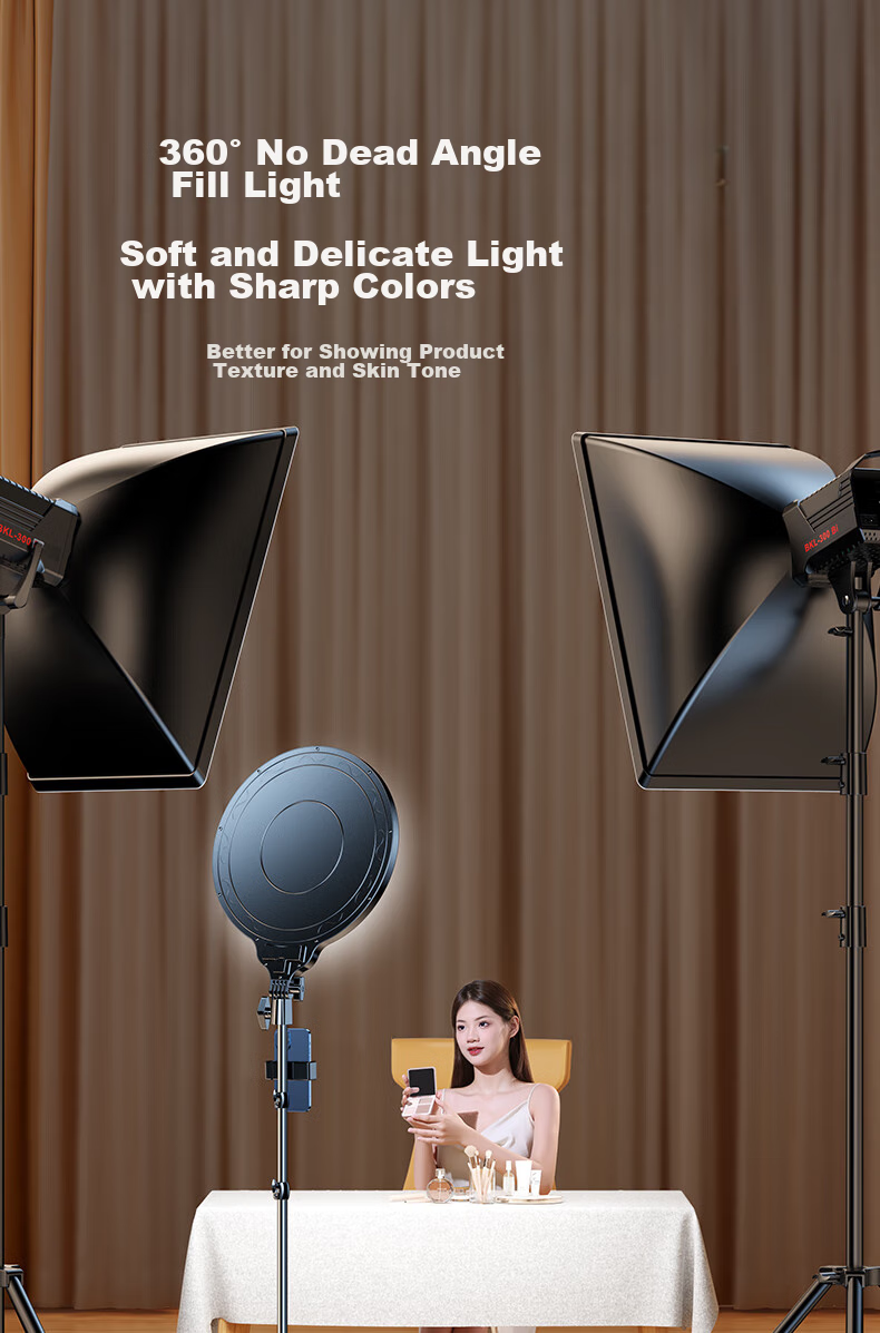 CRENOV [Facial Concealer And Fill Light] Live Streaming Fill Light Complete Set, Photography Face Lighting LED Photo Booth, Professional Soft Light Beauty Video Desktop Full Screen for Streamers' Live Rooms 5
