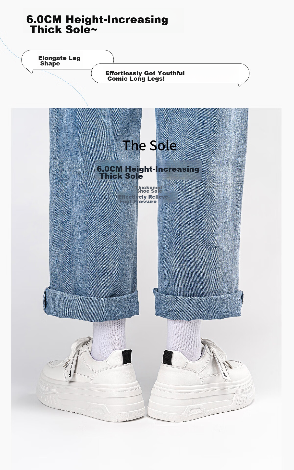 Huili Women's Shoes Spring And Summer Thick-Soled Heightening Sneakers for Female Students, Casual Versatile Breathable Comfortable White Shoes for Women, White Color Size 36 10