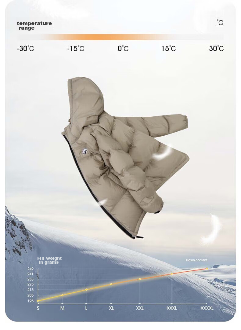 CAMEL Outdoor down Jacket, Autumn And Winter New Style for Men And Women, Thickened Duck Down, Windproof And Water-Resistant, Panda down Jacket 7