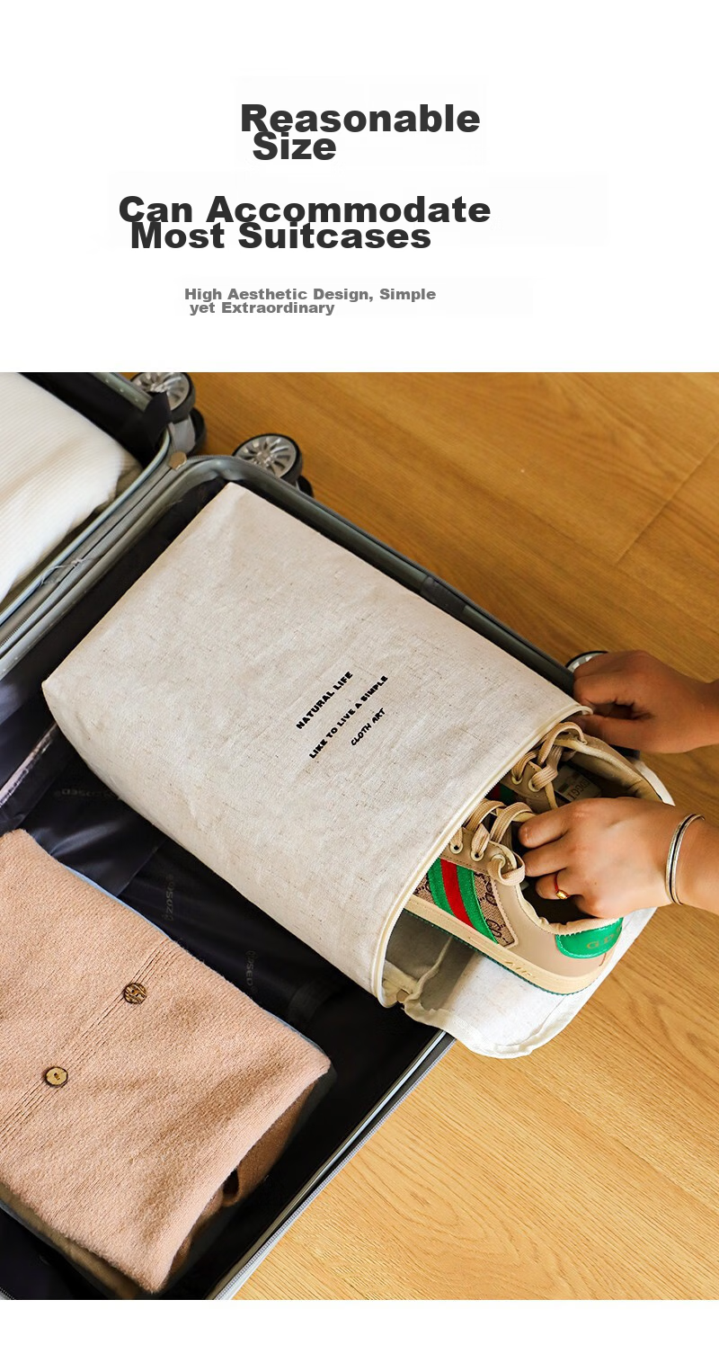 Fanyejia High-End Shoe Storage Bag, Cotton And Linen Travel Suitcase Organizer, Shoe And Boot Storage Bag, Portable Large Capacity, Can Be Handheld 9