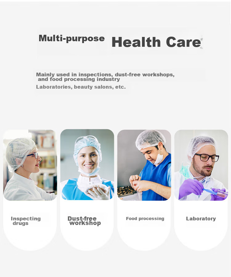 Ams Disposable Thick Non-Woven Cap Breathable Mesh Hair Cover for Kitchen Canteen Chef Dust-Free Workshop Work Hygiene Dust-Proof Head Cover for Men And Women, One Hundred Pieces, Blue 3